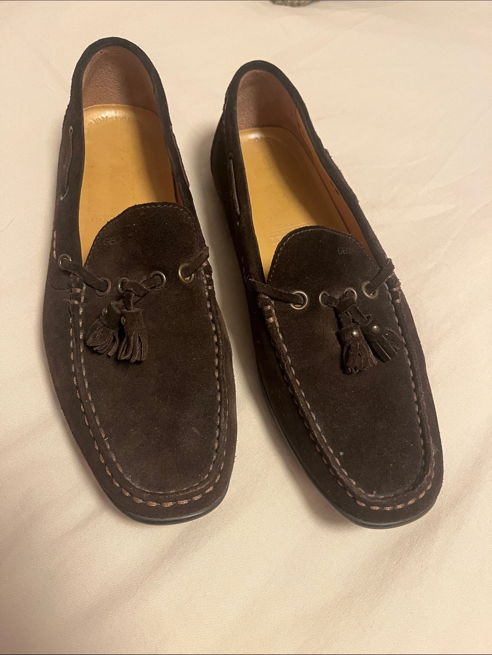 Dark Brown Suede Tassel Slip-On Loafers